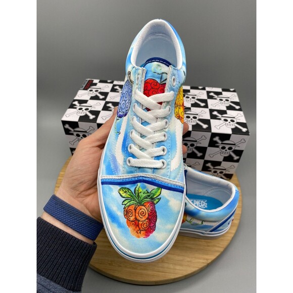 Vans One Piece Devil Fruit Skate Sneaker Old Skool Shoes Blue Mens 7.5 Womens 9 - Picture 13 of 16
